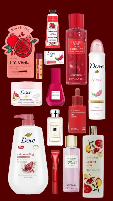 pomegranate Pomegranate Scent Combos, Pomegranate Shower Routine, Smell Like Pomegranate, Pomegranate Body Care, How To Smell Like Pomegranate, How To Smell Like Fruits, Pomegranate Products, Pomegranate Skincare, Pomegranate Perfume