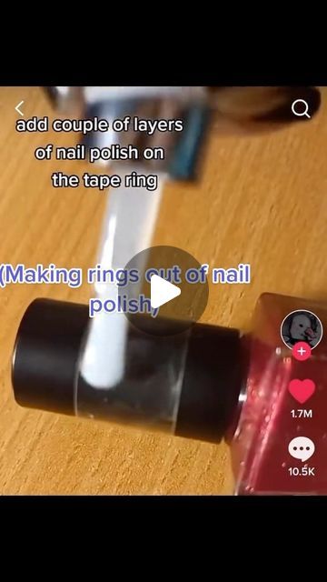 #1 Nail Art Community on Instagram: "Repurposing nail polish making a ring 😱😍 Credit ❤️ jade_nail.art (TT) 💎 Like 💎 Save 💎 Share 💎 Comment Follow 👉 @woweeofficial Follow 👉 @dailynails31 #gelpolish #glitter #glitternails #longnails #manicure #nail #nailaddict #nailartist #naildesign #naildesigns #nailpolish #nailpro #nailsart #nailsmagazine #nailsnailsnails #nailsofinstagram #nailsoftheday #nailstyle #nailswag #nails💅 #nailtech #prettynails" Ring With Nail Polish, Nail Polish Rings, How To Make Nail Polish Rings, Nail Polish Ring, Nailpolish Rings, Nail Polish Jewelry, Nail Pro, Nails Magazine, Gel Nail Polish