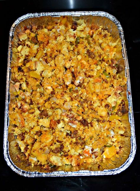 Looking for an alternative to boring, bland stuffing? Try my Jalapeno and Chorizo Cornbread Stuffing. Jalapeno Stuffing Thanksgiving, Chorizo Cornbread Stuffing, Chorizo Cornbread, Chorizo Stuffing, Stuffing Mix Recipes, Holiday Stuffing, Rock Crock Recipes, Jiffy Cornbread Recipes, Stuffing Thanksgiving