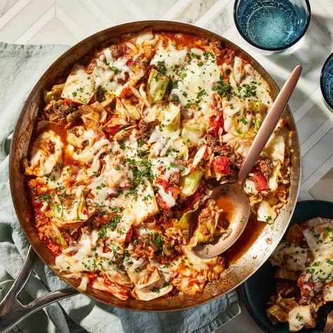 Cabbage Roll Skillet, Unstuffed Cabbage Recipes, Cabbage Roll Recipe, Cabbage Skillet, Unstuffed Cabbage Rolls, Roasted Root Veggies, Unstuffed Cabbage, Cabbage Roll, Cabbage Rolls Recipe