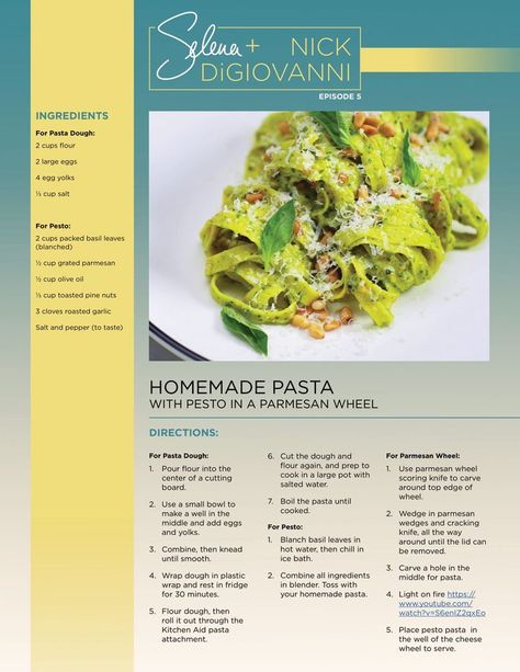 Selena And Chef, Celebrity Recipes, Eat Happy, Italian Pasta Recipes, Pasta Dough, Toasted Pine Nuts, Cozy Meals, Italian Pasta, Pesto Pasta