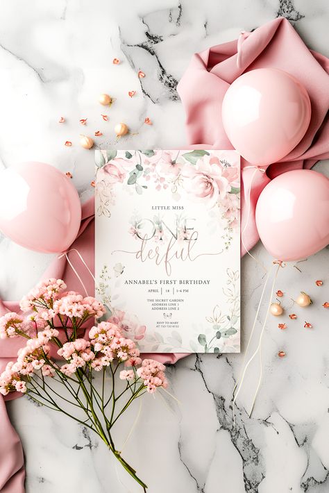 🌸✨ Celebrate your little one's first birthday in style with our Pink Floral Little Miss Onederful Invitation! 🎉 Perfect for a charming and elegant celebration, these customizable invites feature beautiful pink floral designs. Easily personalize in your web browser and print at home or send to a local printer. Make her day Onederful! 🌟🎈 #LittleMissOnederful #OnederfulFirstBirthday #OnderfulBirthdayInvitation  #FirstBirthdayInvitation #BirthdayPartyIdeas  #FloralBirthday #DIYBirthdayParty #EventPlanning Miss Onederful Birthday Girl, Little Miss Onederful Birthday Girl, Onederful Birthday Party Girl, Miss Onederful Birthday, Little Miss Onederful, Miss Onederful, Onederful Birthday, Floral Birthday Invitations, Diy Birthday Party