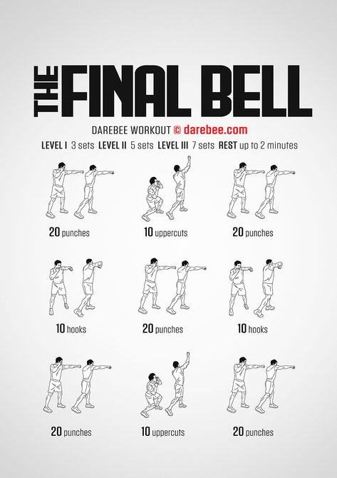 The Final Bell Workout Darbee Workout, Bell Workout, Burpee Workout, Quick Morning Workout, Workouts Cardio, Boxing Training Workout, Workout Challenges, Mini Workouts, Mma Workout