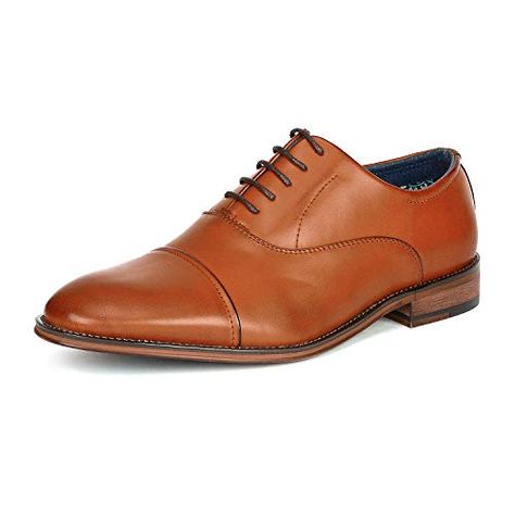 Bruno Marc Men's Brown Lace Up Soft Cap-Toe Oxfords Formal Dress Shoes Size 9.5 M US Louis_2 - FrenzyStyle Formal Dress Shoes, Wingtip Oxford Shoes, Black Leather Oxfords, Derby Dress, Wingtip Shoes, Brown Dress Shoes, Oxfords Shoes, Black Dress Shoes, Casual Dress Shoes