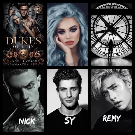 Dukes Of Ruin by Angel Lawson and Samantha Rue 🕰⭐️✨🖤 Angel Lawson Author, Dukes Of Ruin Angel Lawson, Wreck And Ruin Emma Slate, Spicy Reverse Harem Books, Lords Of Pain, Rh Books, Angel Lawson, Booktok Fanart, Spicy Booktok