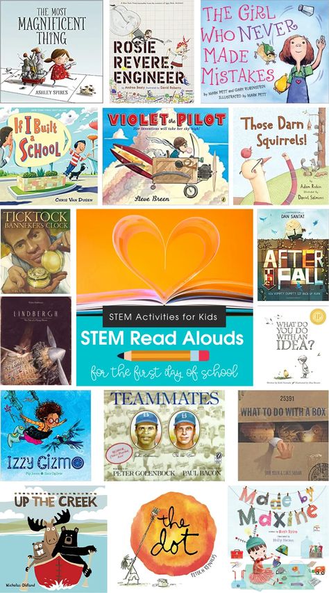 STEM Read Aloud Books for the First Day of School - STEM Activities for Kids Stem Read Alouds, Makerspace Elementary, Stem Activities For Kids, Elementary Stem Activities, Steam Gift Card, Stem Books, Stem Classes, Read Aloud Activities, Stem Elementary