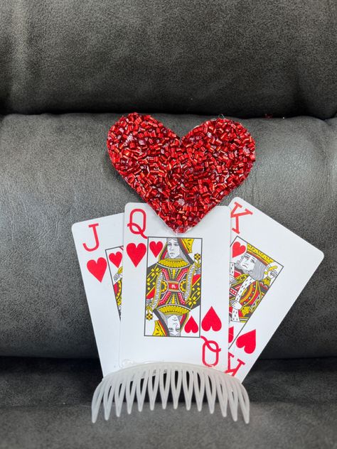 Queen of Hearts crown Queen Of Hearts Crown Diy, Queen Of Hearts Crown, Blaze And The Monster Machines Party, Diy Playing Cards, Crown Diy, Halloween Things, Diy Crown, Heart Crown, Goth Clothing