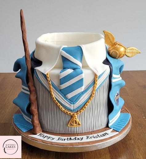 Harry Potter Birthday Cake Ravenclaw, Ravenclaw Harry Potter, Harry Potter Birthday Cake, Harry Potter Cake, Harry Potter Birthday, Homemade Cakes, Ravenclaw, Christmas Food, Birthday Ideas