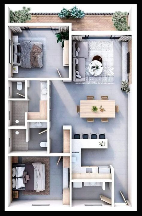 Small Apartment Floor Plans 2 Bedroom, Dream House Design, Small House Blueprints, Apartment Floor, Small House Layout, Sims 4 House Plans, House Floor Design, Sims 4 House Design, Open Living