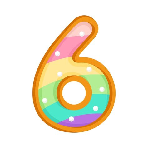 Vector doughnut cartoon number 6 glazed ... | Premium Vector #Freepik #vector #3d-cake #cake-illustration #anniversary-cake #cake-cartoon Doughnut Cartoon, Cake Cartoon, Number Vector, Frozen Invitations, Cake Illustration, 3d Cake, Number 6, Birthday Numbers, Anniversary Cake