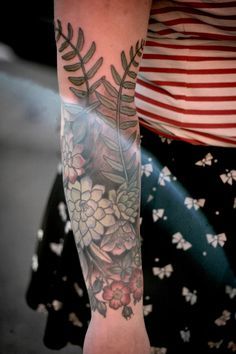 Tato Lengan Bawah, Berg Tattoo, Succulent Tattoo, Lower Arm Tattoos, Rose Tattoo On Arm, Tier Tattoo, Wonderland Tattoo, Tato Lengan, Flower Tattoo Sleeve