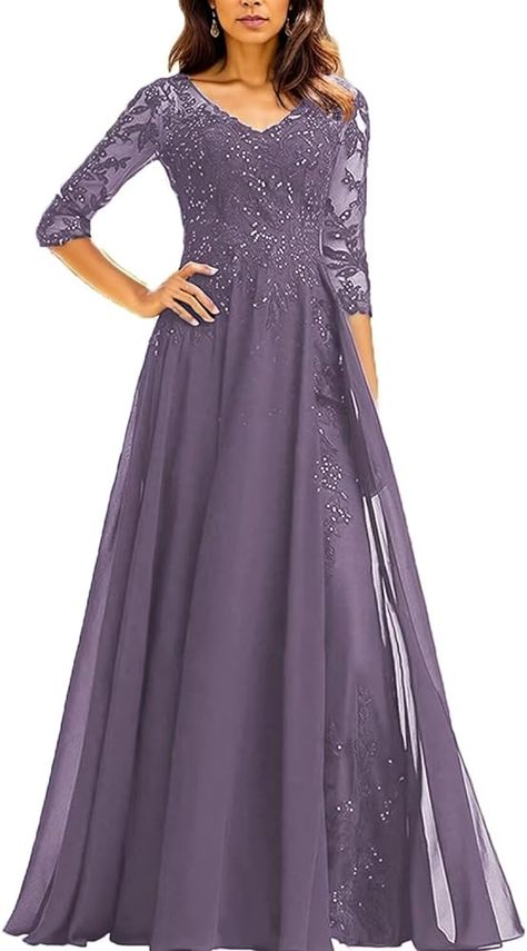 Amazon.com: Lace Applique Mother of The Groom Dresses Plus Size Mother of Bride Dress Long Chiffon Formal Evening Gowns Sage Green : Clothing, Shoes & Jewelry Plus Size Gowns With Sleeves, Plus Size Mother Of Bride, Dresses With Sleeve, Bride Dress Long, Chiffon Formal Dress, Dress With Applique, Long Green Dress, Plus Size Gowns, Dresses Chiffon