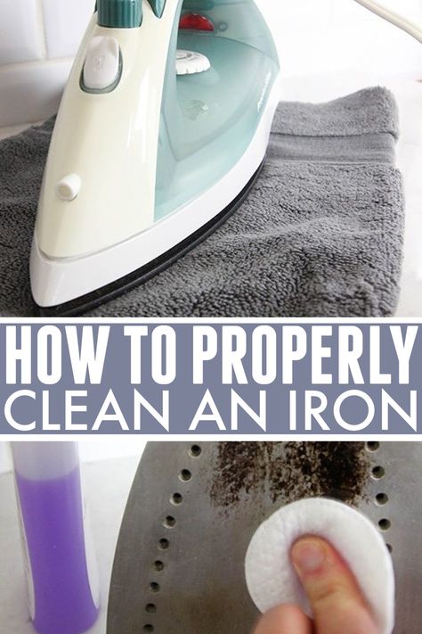 How to clean an iron no matter what kind of issues it throws at you! Keeping your iron clean can be pretty simple and straightforward if you know a few clever tricks and hacks using household staples. You probably have everything you need in the house already! Cleaning Iron Plate, Clean An Iron, Iron Cleaning, Clean Baking Pans, Cleaning Painted Walls, Deep Cleaning Tips, Diy Cleaners, How To Clean Iron, Clean Dishwasher