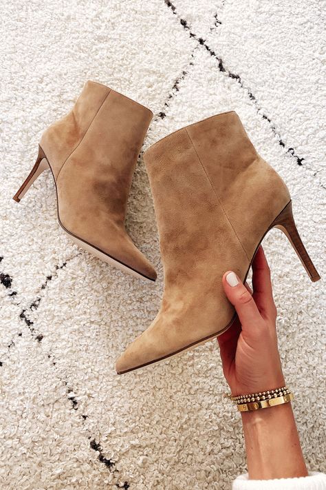 Nine West Fhayla Pointy Toe Bootie Tan Suede Booties Fashion Jackson Fall Booties Booties Outfit, Fall Booties, Tan Booties, Fall Boots, Fashion Jackson, Dressy Fashion, Tan Heels, Tan Suede, Sell Out