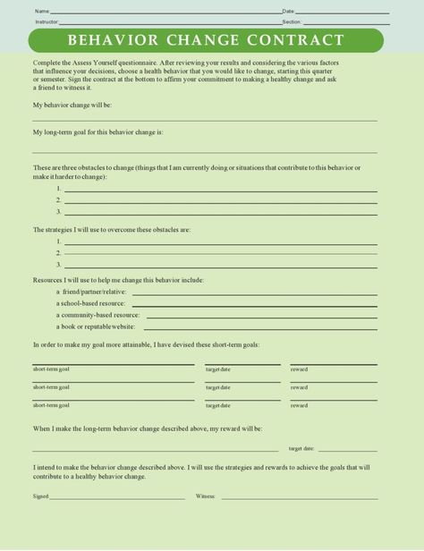 Behavior Contract Middle School, Student Behavior Contract, Middle School Behavior, Behavior Contract, Behavior Tracker, Social Contract, Self Monitoring, Student Behavior, Reflection Questions