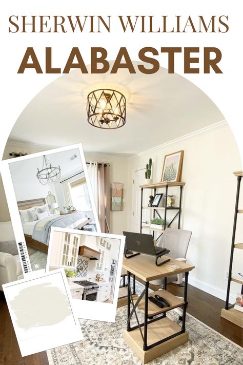 Sw Alabaster Walls Master Bedrooms, Trim Colors For Alabaster Walls, Alabaster Ceiling, Sw Alabaster, Creamy White Paint, Cream Paint Colors, Sherwin Williams Alabaster, Laundry Room Colors, White Paint Color