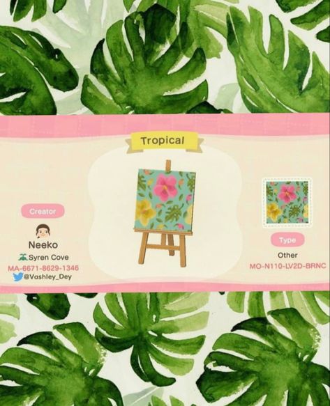 Acnh Path Codes Tropical, Animal Crossing Tropicore Ideas, Tropical Flag Acnh, Acnh Tropical Clothes, Tropical Path Animal Crossing, Acnh Tropical Island Design Codes, Animal Crossing Design Codes Tropical, Acnh Tropical Paths Designs, Acnh Tropical Flag Design