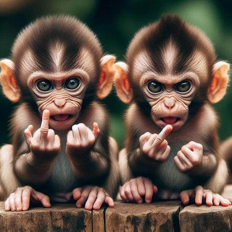 Monkey Wallpaper Funny, 4 Monkeys Images, Monkeys Aesthetic Animal, Monkey Photo, Funny Monkey Pictures, Cute Monkey Pictures, Funny Cat Names, Monkey Illustration, Cute Monsters Drawings