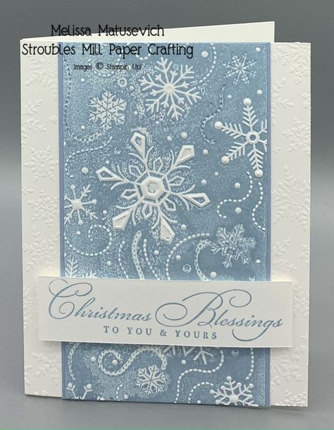 Wintry 3D Embossing Folder With Wrapped In | TheseAreMyStamps Wintry 3d Embossing Folder, Snowflake Embossing Folder, Christmas Greeting Cards Handmade, 3d Snowflakes, Card Making Designs, Snowflake Cards, Embossed Cards, Embossing Folders, Christmas Snowflakes