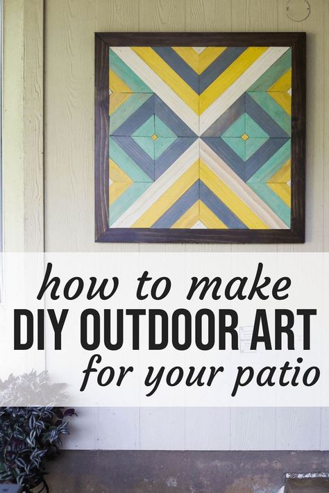 How to create DIY outdoor art for your patio or front porch. This DIY wood art is so easy and SO beautiful! #diy #diyproject #diyart #woodart #patio #backyard #art #summer #diydecor #home #homedecor Diy Outdoor Wall, Backyard Art, Patio Wall Decor, Outdoor Cabana, Wall Murals Diy, Wal Art, Patio Wall, Patio Backyard, Metal Tree Wall Art