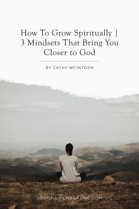 As much as we wish for one, there is no set formula—no online links, no path shared in an article written by a theological expert—that will guarantee we grow spiritually. It’s individual growth that we seek and we must find ways to connect with God individually. Yet I believe we can inspire one another to find spiritual contentment. So, I’ll share three simple mindsets that are helping me grow spiritually again. #spiritualgrowth #closertoGod #christianity Growing Closer To God, God Aesthetic, Christian Woman Encouragement, Women Devotional, Grow Spiritually, Connect With God, Joyful Life, Connecting With God, Dig Deeper