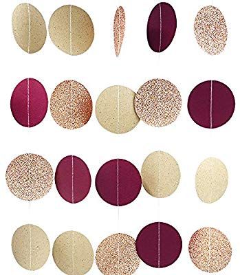 Amazon.com: NICROLANDEE Burgundy Dots Paper Garland Rose Gold Glitter Hanging Party Garland for Maroon Wedding Baby Shower Bridal Shower Valentines Bachelorette Party Decorations 3 Pack/Set 3M Long: Toys & Games Gold And Burgundy Wedding, Winter Party Decorations, Party Girlande, Maroon Wedding, Party Garland, Hanging Garland, Baby Shower Winter, Engagement Party Wedding, Bachelorette Party Decorations