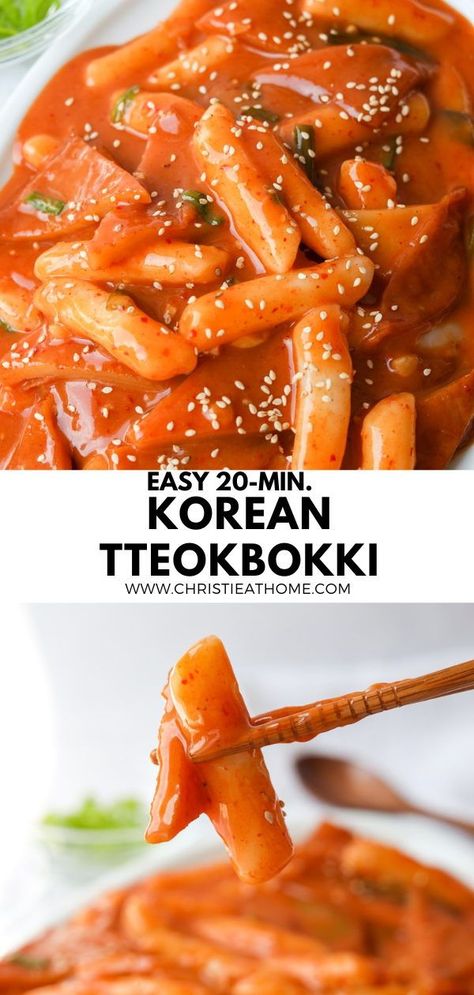 Tteokbokki With Fish Cake, Gluten Free Tteokbokki, Tobokki Sauce Recipe, Teokkboki Rice Cake, Tteok Bokki Recipe, Topokki Sauce Recipe, Sliced Korean Rice Cakes, Tobboki Recipe, Tobokki Korean