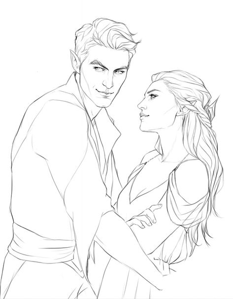 Feysand fan art Feyre And Rhysand, A Court Of Wings And Ruin, Sarah J Maas Books, A Court Of Mist And Fury, Throne Of Glass, Arte Fantasy, Sarah J Maas, Fan Book, Book Characters