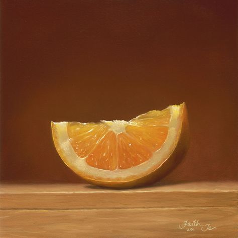 orange-glow-painting-realistic-  faith te Glow Paint, Orange Glow, School Murals, Orange Slice, Brown Painting, Orange Art, Daily Painting, Still Life Art, Daily Paintworks