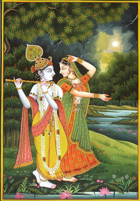 Radha_Krishna Rajasthani Painting, Rajasthani Art, Mughal Art Paintings, Krishna Hindu, Indian Women Painting, Mughal Paintings, Pichwai Paintings, Indian Painting, Tanjore Painting