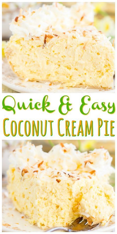 No Bake Coconut Cream Pie, Easy Coconut Cream Pie, Coconut Creme Pie, Coconut Cream Pie Easy, Best Coconut Cream Pie, Coconut Pie Recipe, Coconut Cream Pie Recipes, Dessert To Make, Coconut Pie