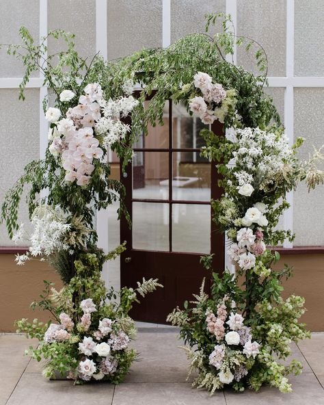 A whimsical garden ceremony for Kate & Fraser at the beautiful Palm House in the Botanical Gardens. Wedding Floral Arrangements Arch, Yea Ceremony, Whimsical Florals, Candy Decor, Palm House, Garden Ceremony, Lights Wedding Decor, Wall Flowers, Garden Wedding Reception