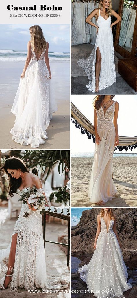 Beach Theme Wedding Dress, Island Wedding Dresses, Beachy Wedding Dress, Small Beach Weddings, Casual Beach Wedding Dress, Beach Wedding Bridesmaid Dresses, Bohemian Beach Wedding, Rustic Beach Wedding, Beach Wedding Ideas