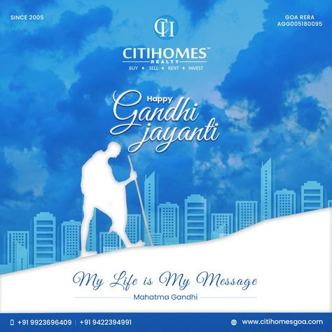 Satisfaction lies in the effort, not in the attainment, full effort is full victory. Cithomes wishes its clients a very happy gandhi jayanti. Gandhi Jayanti Real Estate, Real Estate Consultant, International Days, Happy Gandhi Jayanti, Gandhi Jayanti, International Day, Mahatma Gandhi, Digital Marketing Company, Post Design