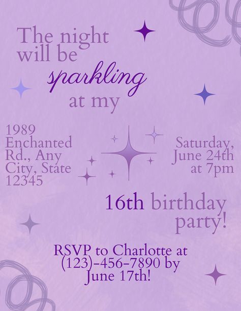 Taylor Swift Invitation Template, Taylor Swift Invitation Card, Taylor Swift Party Speak Now, Taylor Swift Themed Sweet 16, Speak Now Taylor Swift Party, Taylor Swift 16th Birthday Party Ideas, Album Themed Party, Speak Now Party Decorations, Speak Now Birthday Party