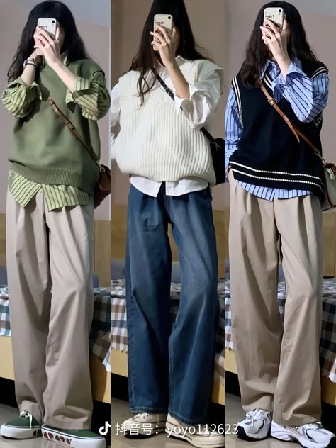 Outfit Ideas For School, Outfit Ideas Winter, Mode Ulzzang, Neat Casual Outfits, Mode Emo, Mode Hijabi, Simple Style Outfits, Color Combos Outfit, Casual Work Outfits Women