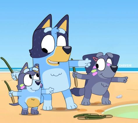 Bluey teaches her children how to throw a stick as far as they can! Bluey Pictures, Bluey Art, Bluey Bluey, Bluey Stuff, Bluey Characters, Bingo Funny, Animated Emoticons, Animal Puns, Kitty Drawing