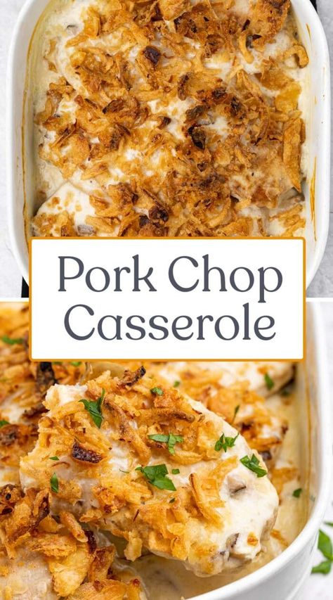 Crispy Pork Chops, Cheesy Pork Chops, Pork Chop Casserole, Pork Casserole, Creamy Potatoes, Pork Chops And Potatoes, Easy Pork Chops, Easy Pork Chop Recipes, Pork Chop Recipes Baked