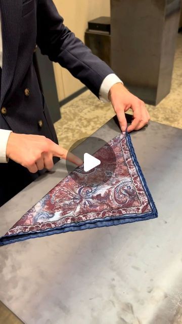 Birthday Suits For Men, Tux Pocket Square, Mens Pocket Squares Fold, How To Make A Cravat Tie, Suit Napkin Fold Pocket Squares, How To Do A Pocket Square, How To Fold A Pocket Square Tutorials, Folding Pocket Square, Suit Pocket Square Fold