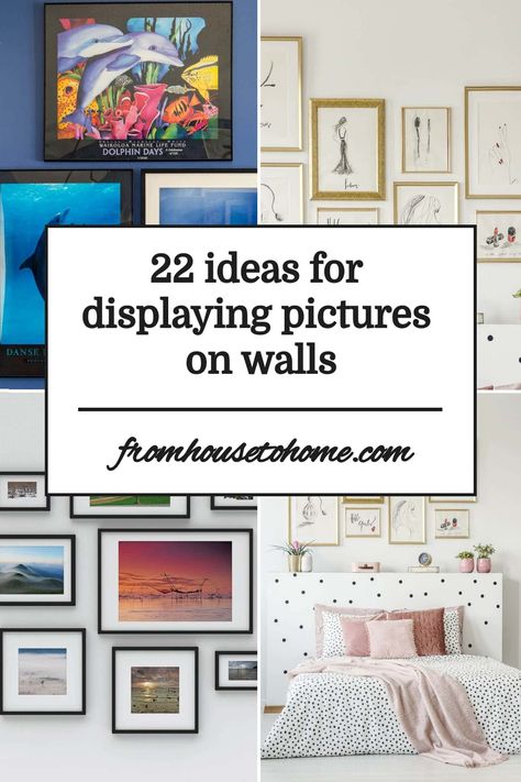 22 ideas for displaying pictures on walls Picture Clusters On Wall, How To Arrange Frames On A Wall, Picture Frame Arrangements On Wall, How To Arrange Pictures On Wall, Picture Wall Layout, Picture Frame Arrangements, Picture Arrangements On Wall, Picture Projects, Picture Wall Living Room