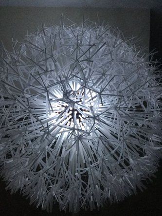 PAPER DANDELION STANDARD LAMP: 9 Steps (with Pictures) Dandelion Light, Led Lamp Design, Dandelion Wall Art, Lamp Inspiration, Make A Lamp, Paper Lampshade, Dandelion Flower, Standard Lamps, Diy Lamp Shade