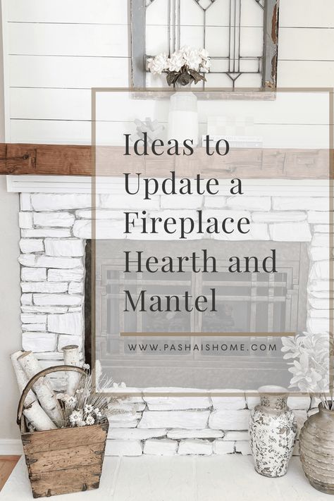 Ideas to update a fireplace hearth and mantel | Fireplace remodel | Fireplace ideas | Fireplace face update | Fireplace hearth update | Fireplace makeover #fireplaceupdate #fireplaceinspiration #fireplacemakeover #fireplaceideas Removing Fireplace Hearth, Decorating A Hearth, Raised Fireplace Hearth Ideas, Remodel Fireplace Ideas, Fireplace Hearth Decor Ideas, Decorating Fireplace Hearth, Fireplace Without A Hearth, Hearth Decorating Ideas, Raised Hearth Fireplace