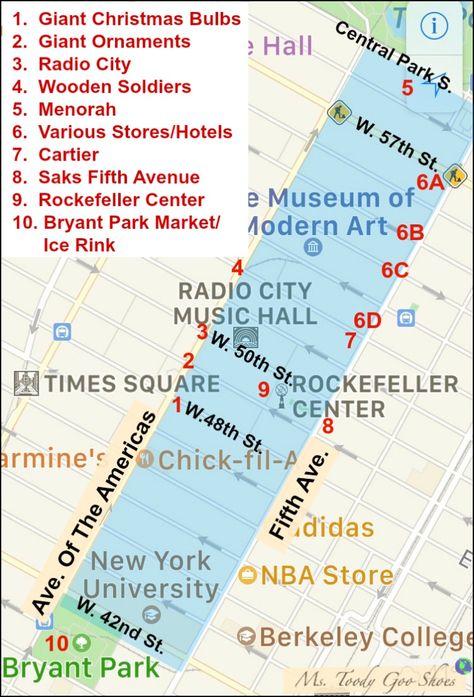 New York City Walking Tour Map, Map Of Manhattan New York, Nyc Xmas, Ny Christmas, Nyc Vacation, Nyc Itinerary, Christmas Nyc, Midtown Nyc, New York City Christmas