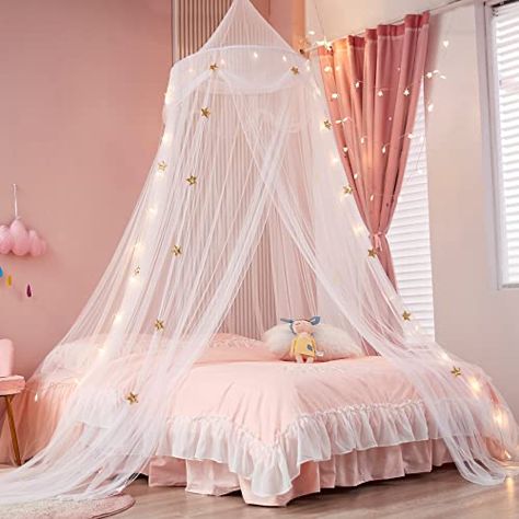 Bed Canopy With Lights, Princess Crib, Canopy Over Bed, Mosquito Net Bed, Princess Canopy Bed, Princess Canopy, Canopy Bed Curtains, Cama Queen Size, Canopy Curtains