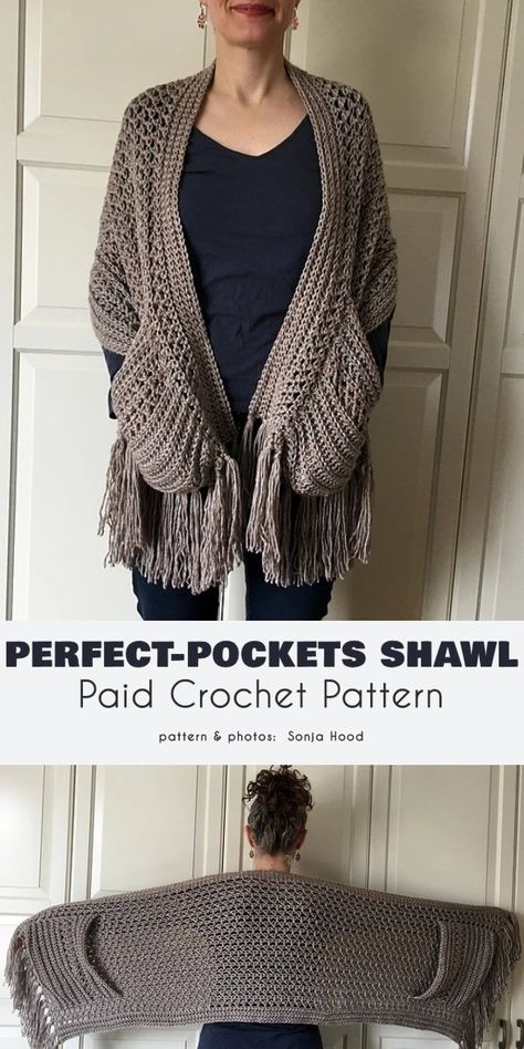 5 The Best Pocket Shawl Crochet Patterns Perfect Pockets Shawl Pattern, Pocket Shawl, Free Crochet Shawl With Pockets, Crochet Shawl With Pockets, Crochet Pocket Shawl, Free Crochet Pocket Shawl, Crochet Reading Shawl With Pockets, Crochet Pattern Pocket Shawl, Shawl Crochet