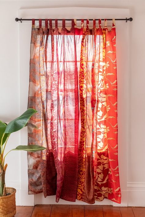 Cortina Boho, Hippie Curtains, Door Window Curtain, Patchwork Curtains, Curtain Door, Handmade Curtains, Curtain For Door Window, Bohemian Curtains, Silk Curtains