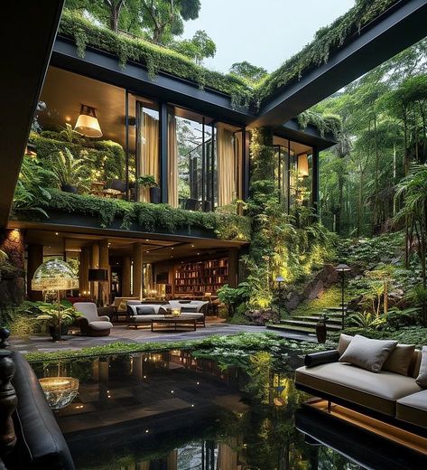 Tropical House Interior Design, Houses In Mexico, Aesthetic Interior Design, Jungle House, Casa Vintage, Tropical House, Dream House Rooms, Fantasy House, Contemporary House Design