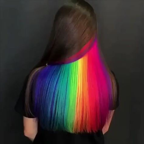 Exotic Hair Color, Hidden Hair Color, Peekaboo Hair Colors, Exotic Hairstyles, Peekaboo Hair, Colors Inspiration, Latest Hair Color, Rainbow Hair Color, Creative Hair Color