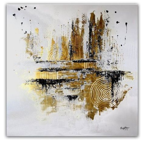 Painting With Gold, Building Wall, Fall Canvas Painting, Artwork Decor, Golden City, Paintings Artwork, Abstract City, Canvas For Beginners, City Painting