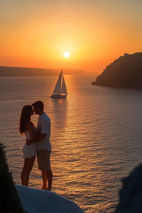 Set sail on a romantic sunset cruise around Santorini. Enjoy the stunning views, relax with a glass of wine, and create unforgettable memories with your partner. ⛵🌅🍷 #SantoriniSunset #RomanticSailing #GreeceGetaway Sunset Sailing, Santorini Sunset, Romantic Sunset, Greece Vacation, Sunset Cruise, A Glass Of Wine, Aegean Sea, Glass Of Wine, Santorini Greece